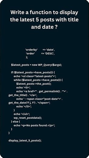 WordPress Tutorial: Display Latest 5 Posts with Title & Date