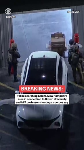 BREAKING: Police are searching an area in Salem, New Hampshire in connection with the Brown University mass shooting in Rhode Island and the killing of an MIT professor in Massachusetts, sources told CBS News Boston. Aerial video from the station showed authorities surrounding a storage unit facility. The U.S. Marshals Service, Providence police and Salem police were all on scene, CBS News Boston reported. | CBS News