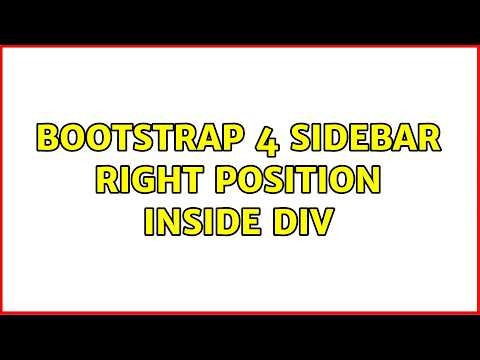 Bootstrap 4 sidebar right position inside div (2 Solutions!!)