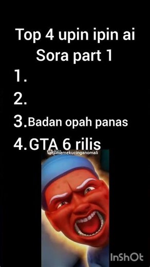 top 4 upin ipin sora ai🗿 #ai #upinipin #top4