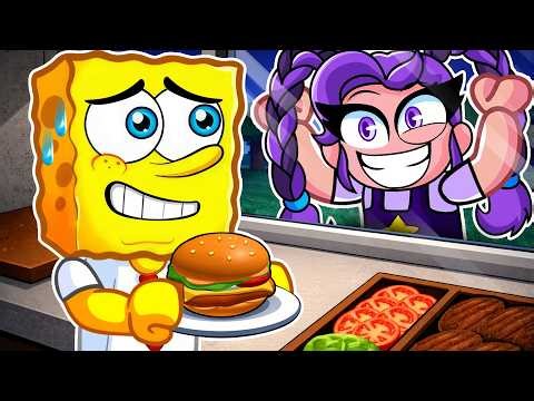 SPONGEBOB & LILY LOVEBRAIDS Work at a BURGER STAND at 3AM... | Spongebob Roblox