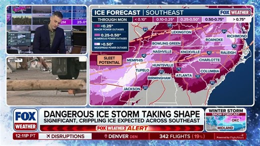 Dangerous ice storm taking shape threatening widespread power outages and travel concerns as warnings expand | Latest Weather Clips | FOX Weather