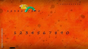 A few funny cartoon insects red orange background walking. Children animation good for music background, kids project or anything else...