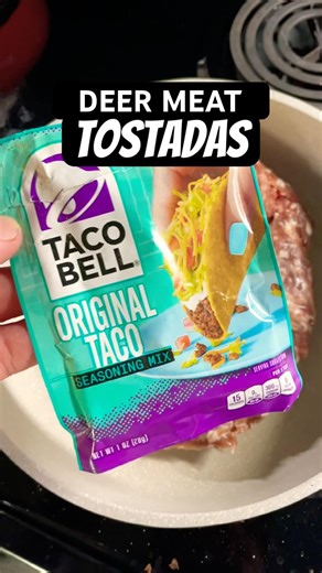 Taco Bell Original Taco Seasoning Mix on Deer Meat! 🦌 #hunting #deer #tacobell #cooking #shorts