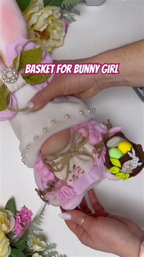 DIY Easter basket for bunny Girl Gnome | tutorial | sewing pattern #diy #gnomebylana #handmade