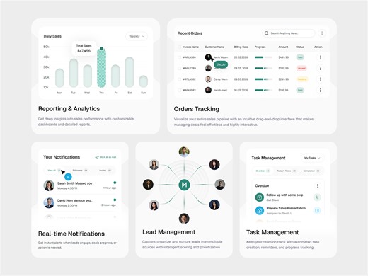 Sales Management SaaS Website - Bento Grid Design