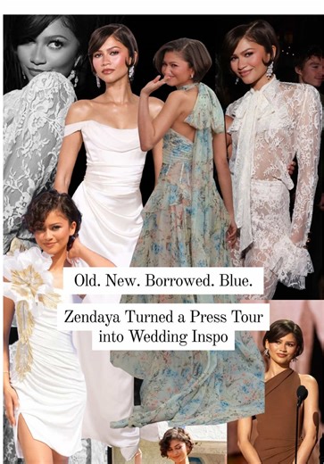Zendaya built her entire press tour for The Drama around “something old, something new, something borrowed, something blue” — and every single look has a story. The Whitney Houston dress. The 2015 Oscars gown. The Prince-inspired lace jumpsuit. This is the most intentional press tour I’ve ever seen. 🤍 👉🏼 Which look is yours — old, new, borrowed, or blue? Drop it below! #zendaya #thedrama #lawroach #bridestyle #weddingfashion