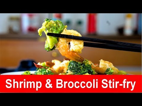 Shrimp and broccoli stir-fry- Easy recipe with garlic sauce