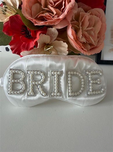 Embellished Bride White Silky Satin Pearl Diamante Eye Mask, Wedding Hen Party - Etsy