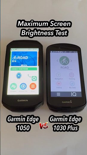 Head-to-head maximum screen brightness 🔦 Garmin Edge 1050 vs Garmin Edge 1030 Plus #cycling #tech