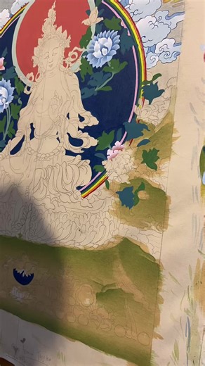 Exploring Thangka Painting Techniques in Flower Shading