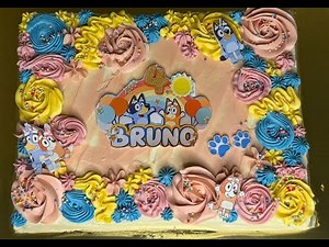 Bluey Birthday Cake Tutorial | Easy Sheet Cake Design for Kids 🎂🐾