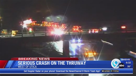 One believed to be dead, two injured from Thruway crash near Utica