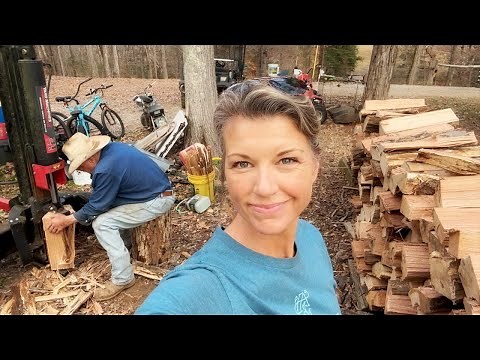 Prepping for Winter! Splitting & Stacking Wood the "Easy" Way