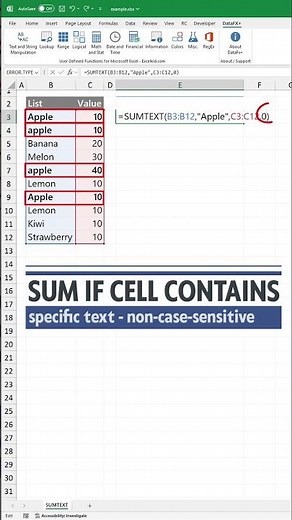 SUM if cell contains specific text - Excel Pro Tip!