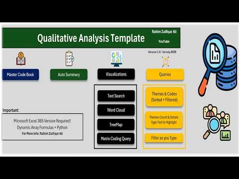 Qualitative Research Analysis Template - Word and Excel 365 - Dynamic Array Formulas + Python (URDU)
