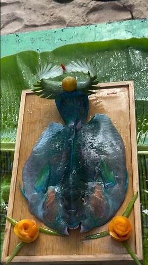 Watch the Scales CRUNCH Off This Whole Fried Parrotfish! 🤯