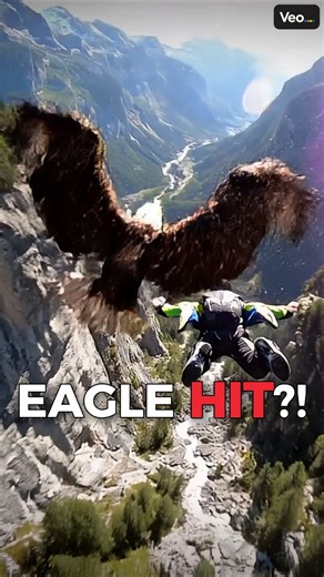 Eagle Near-Miss?! Wingsuit POV (Same Prompt Test) #aivideo #top5 #Veo3