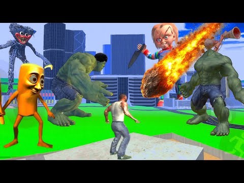 ​☄️ ASTEROID HITS JURASSIC PARK! Franklin vs Siren Hulk & Huggy Wuggy 😱