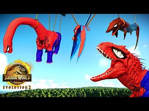 Jurassic World Evolution 2 - Spider Man I-Rex vs Spider Man Mosasaurus vs Spider Man Tropeognathus