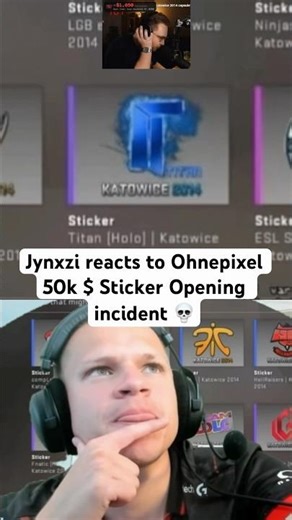 Jynxzi reacts to 50k $ Sticker Opening 🔥🤯 #jynxzi #reaction #cs2 #sticker #ohnepixel #expensive