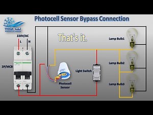 Photocell Sensor, Bypass Connection. Light wiring.