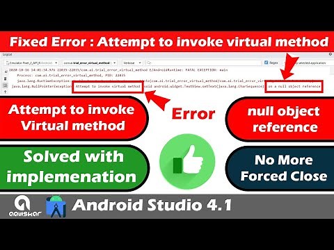 Fixed Error android error attempt to invoke virtual method | Null object reference | #android