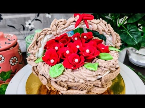 I Made A Realistic Flower Basket Cake | flower basket cake tutorial