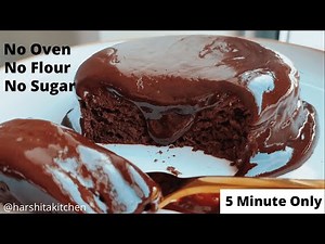Chocolate cake ready in 5 minutes. No flour, No sugar- Only 4 Ingredients!