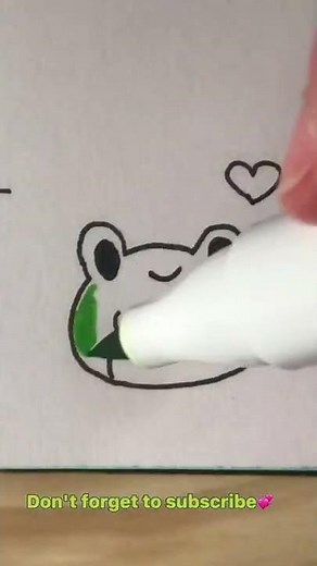 How to draw cute frog 🐸 💞much love💞subscribe maybe 😆