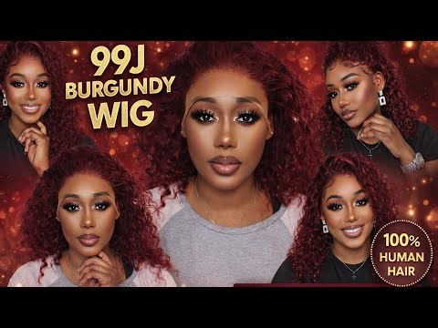 99J Burgundy Deep Wave Wig Review | 18 Inch 100% Human Hair | LaBoss Beauty Wig Review