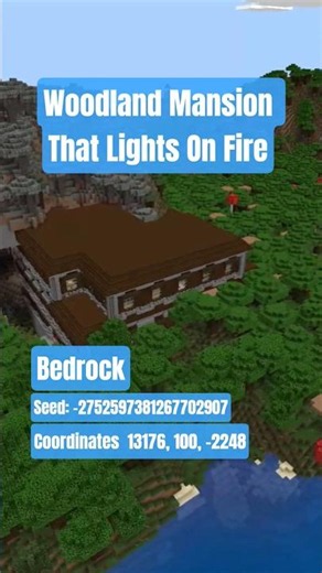 Woodland Mansion Fire Seed #minecraft #gaming #minecraftseeds #minecraftshorts #fyp #ps5 #bedrock hi