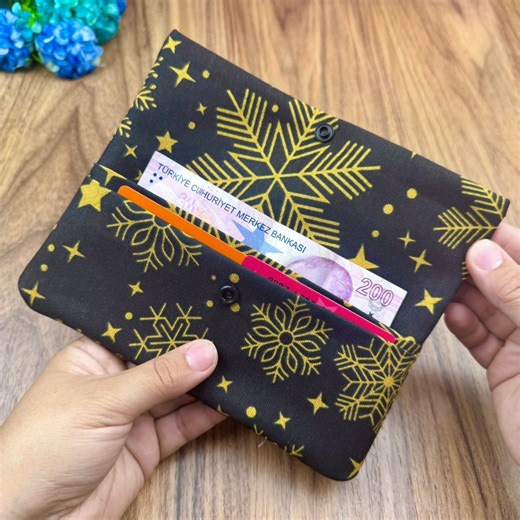 How to make this wallet with just a piece of fabric in the easiest way ? #sewingtutorial | Knitting Woman and Embroidery