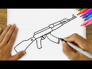 How to Draw an AK-47 - Easy Step-by-Step Tutorial! 🔫🎨
