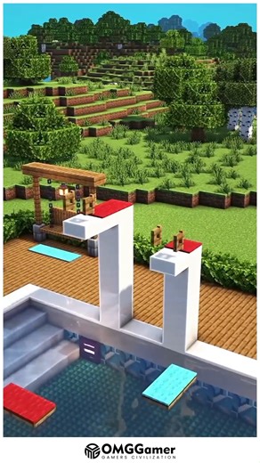 2.2K views · 18 reactions |  Minecraft Swimming Pool With Modern Design and Relaxing Vibes ✨  ✨ Build a stylish swimming pool using water, slabs, and decorative blocks to create a fun and relaxing spot in your Minecraft world. Add lounge areas, lighting, and surrounding landscaping for a cozy and inviting survival or creative build.  #MinecraftSwimmingPool #CozyBuilds #ModernBuild #SurvivalDecor #CreativeMinecraft | OMGGamer | Facebook