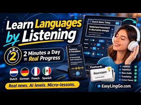 Learn Dutch, German, French & Spanish With Real News (2-Minute Micro-Lessons)