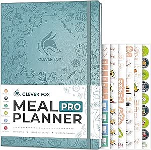 Clever Fox Meal Planner PRO – Weekly Meal Prep Journal with Grocery List & Weigh Loss Tracker – Diet, Fitness & Welness Log Book – Nutrition Diary Notebook – Lasts 12 Months, 7x10” (Aquamarine)