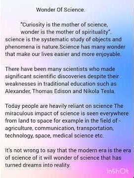 Wonder of science essay in english #speech #1stprize #in english