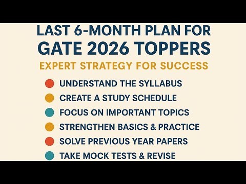 Last 6-Month Plan for GATE 2026 Toppers | Expert Strategy for Success