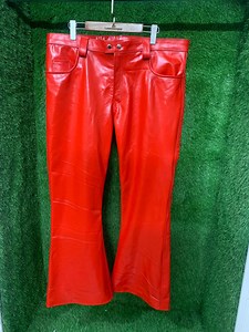 Handmade Red Leather Flared Pants - High Waist Vintage Style - Etsy Australia