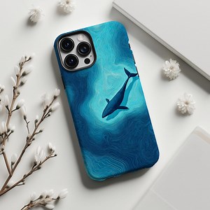 Deep Blue Whale Phone Case,flowing Curve Texture Ocean,cover for iPhone 17 16 15 14 13 12 11 Pro Max,samsung S25 S24 Ultra,magsafe - Etsy Canada