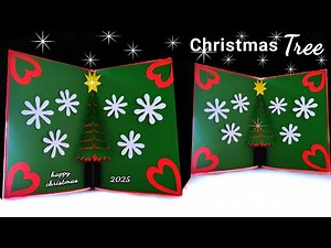 how to make christmas pop up card making ideas / christmas tree pop up card craft