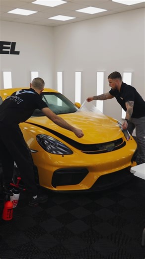 Overseeing our junior installer on this GT4 bonnet PPF install, making sure every detail meets our standards from prep to final finish. Training the next generation properly while maintaining the level our customers expect every time. #ppf #paintprotectionfilm #gt4 #porsche #carprotection
