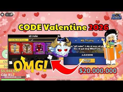 Mới Ra Code Valentine Nhận Quà Sự Kiện Và Haki Hồng Và X2 Kinh Nghiệm