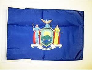 AZ FLAG New York Flag 18'' x 12'' cords - US state of New York SMALL flags 30 x 45cm - Banner 18x12 in