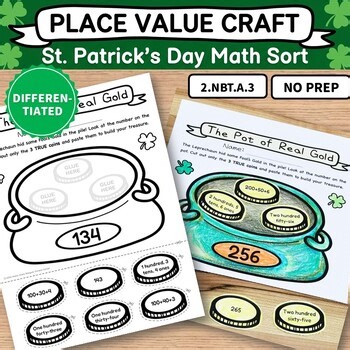 St. Patrick's Day Math Craft Place Value Activity - 2nd Grade Expanded Form