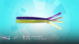 The culmination of nearly a decade of testing and tweaking ElaZtech® finesse baits, the TicklerZ is arguably the most effective Ned Rig bait ever made. Sporting a thick, dimpled body that mates seamlessly with ShroomZ™ and NedlockZ™ jigheads, its buoyant construction and widely spread quad-tentacles cause this bait to come alive on the bottom. Designed for bass but equally effective for a variety of fresh- and saltwater species, the TRD TicklerZ is a must-have regardless of your target. *Availab