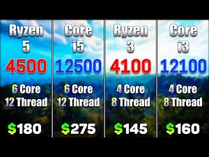 Ryzen 5 4500 vs Core i5 12500 vs Ryzen 3 4100 vs Core i3 12100 | PC Gameplay Tested
