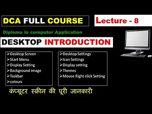 Desktop Full Details in Hindi | Complete Guide to Computer Screen | DCA Course Lecture 8