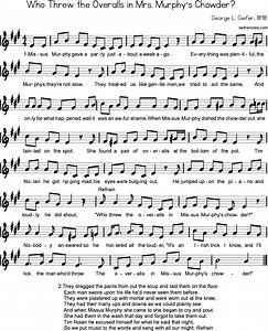 Who Threw the Overalls in Mrs. Murphy's Chowder Beth's Notes Songs   Resources